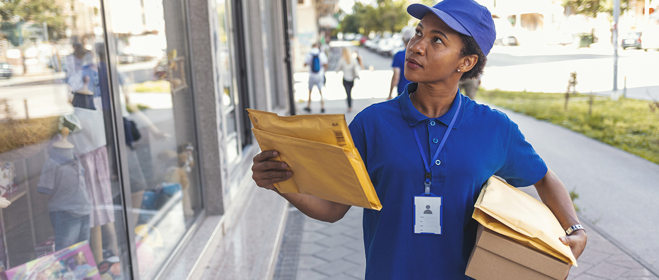 woman deliver letters