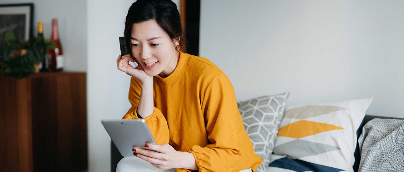 woman with tablet